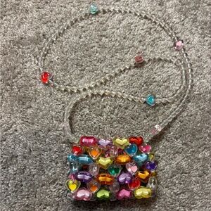 Colorful Heart Bead Mini Purse